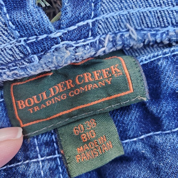 Boulder Creek Overalls Mens 60x38 Blue Denim‎ Bib Carpenter Workwear Big Utility - Picture 5 of 10